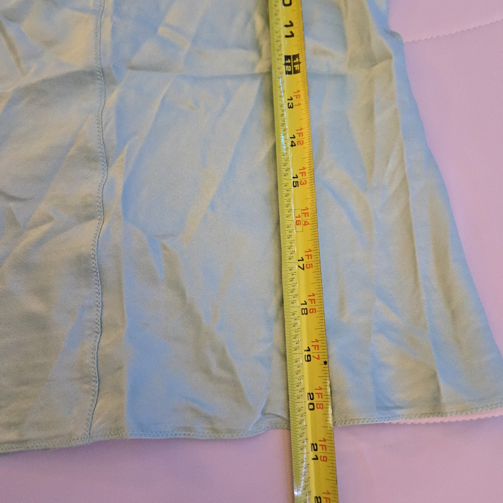 Express Sky Blue Stretch Silk 90s Y2K Bustier Seam Cami Spaghetti Strap Tank EB3 - Picture 4 of 9